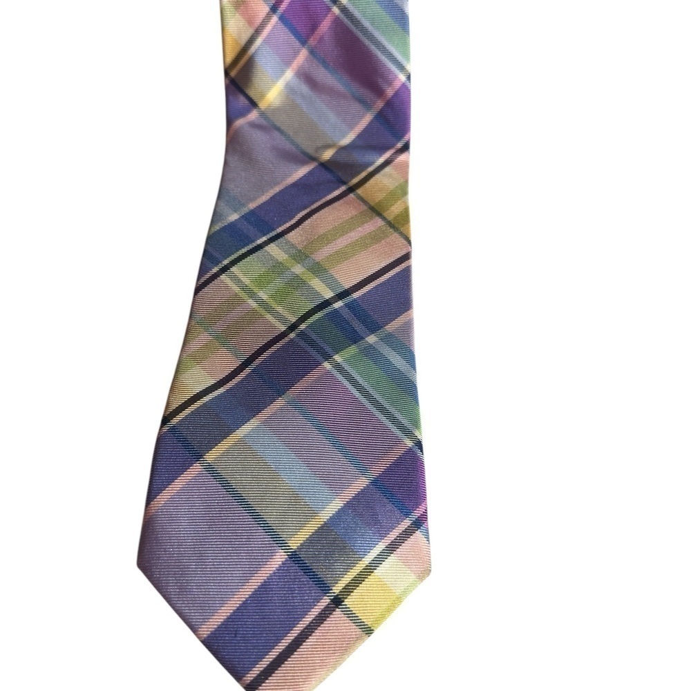 Tommy Hilfiger Pastel Plaid Silk Tie